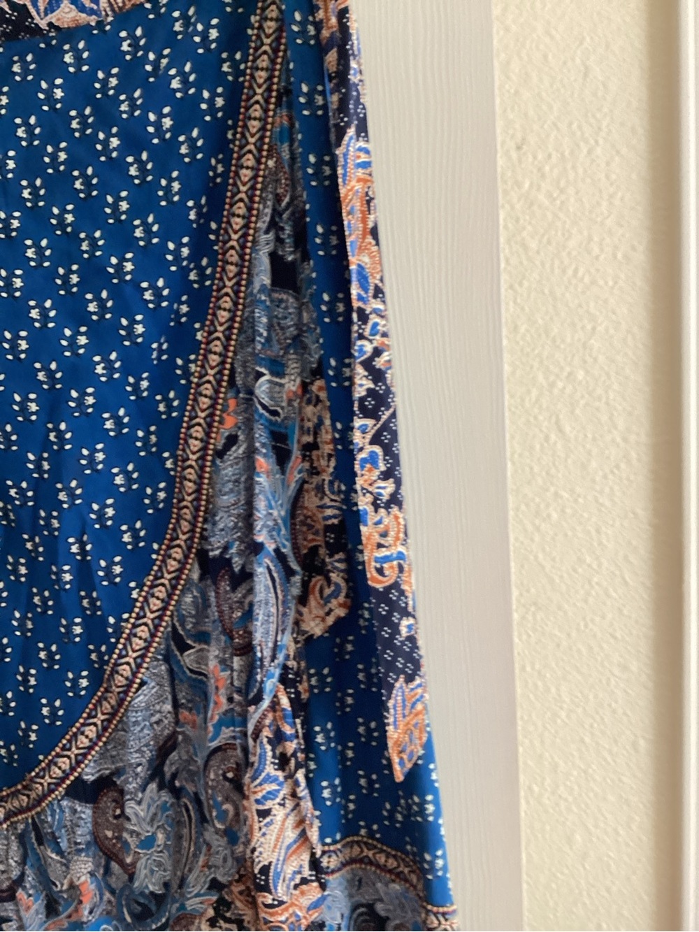 Christian Siriano Blue Paisley ruffled tiered Maxi Skirt - Picture 2 of 8